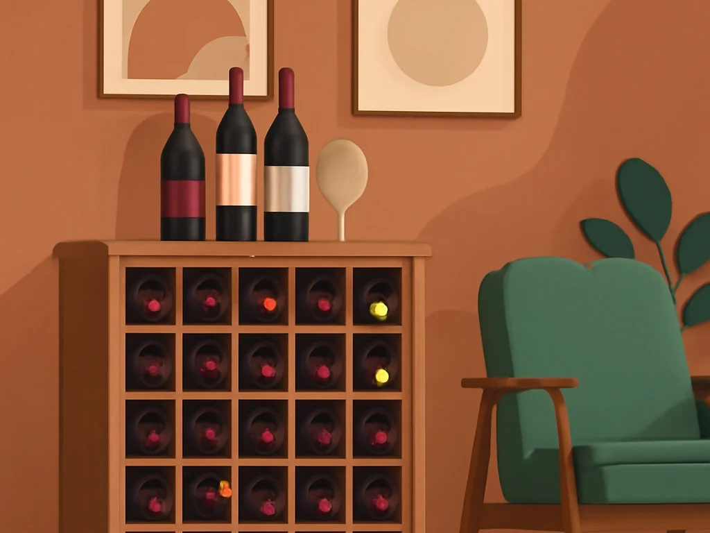 Weinregal im Wohnzimmer als Blickfang