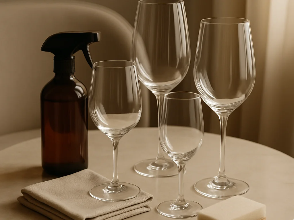 Anleitung für die schonende Reinigung und das Polieren von Kristall- und Alltagsgläsern.