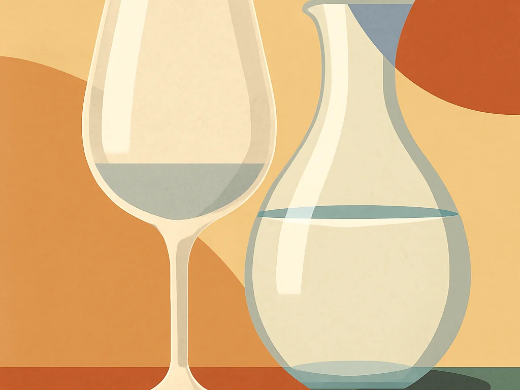 Nahaufnahme dünner Glasränder und Balance