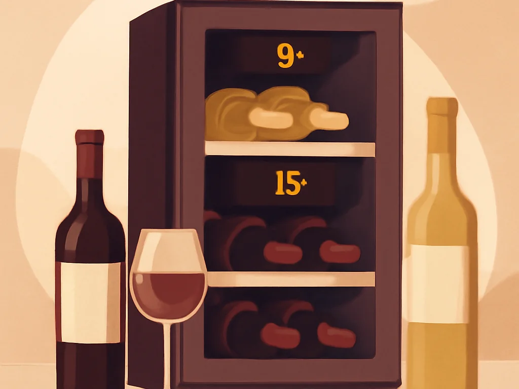 Nahaufnahme Display Temperaturregelung Weinschrank