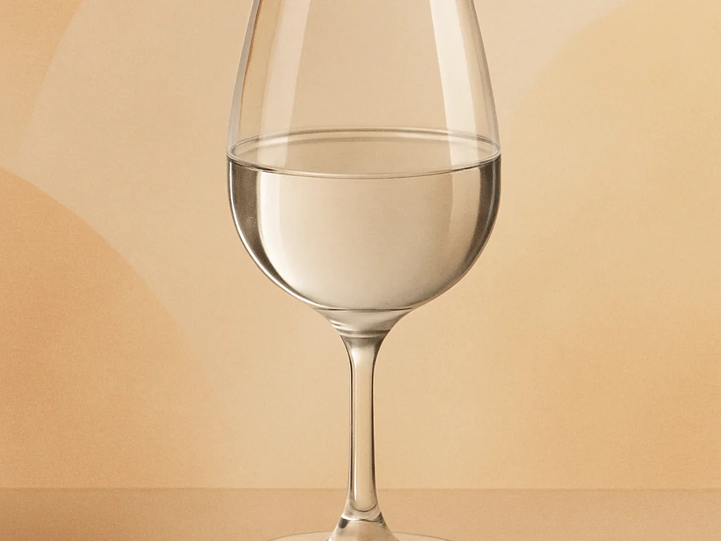 Verschiedene Weingläser auf einem Holztisch