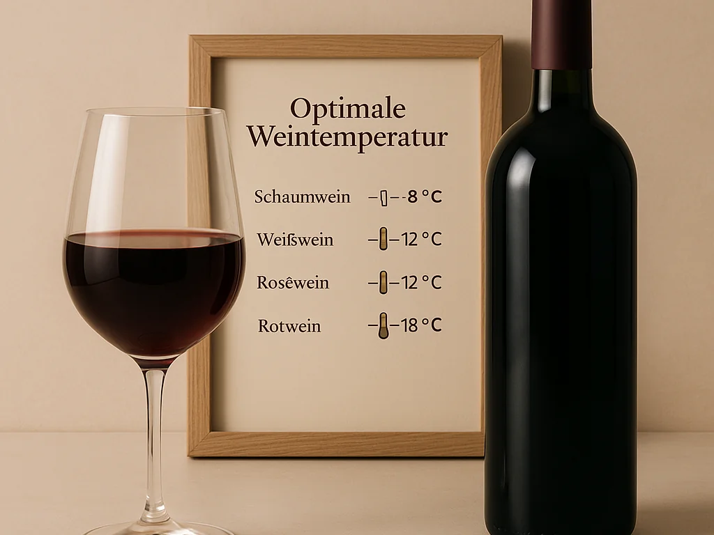 Temperaturbereichsskala für Rot Weiß und Schaumweine