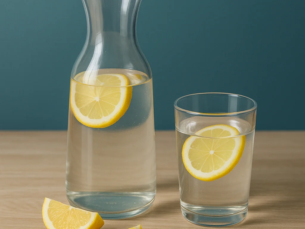 Kleine Runde Gäste mit Karaffe am Tisch