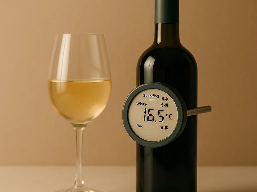 Weinkühlschrank offene Tür mit Flaschen innen